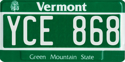 VT license plate YCE868