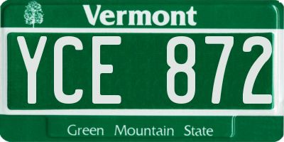 VT license plate YCE872