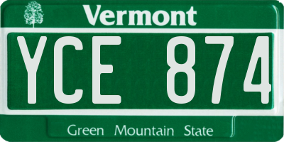 VT license plate YCE874