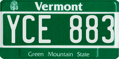 VT license plate YCE883