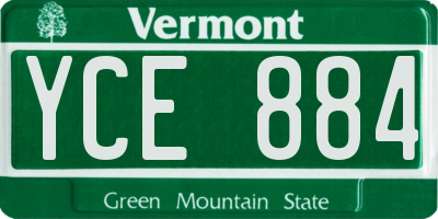 VT license plate YCE884