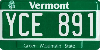VT license plate YCE891