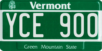 VT license plate YCE900