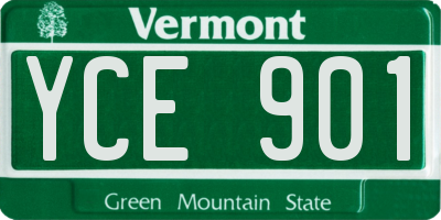 VT license plate YCE901