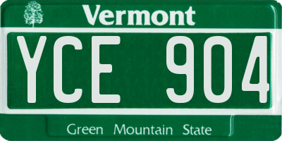VT license plate YCE904