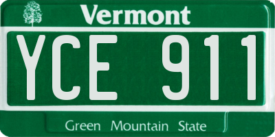 VT license plate YCE911
