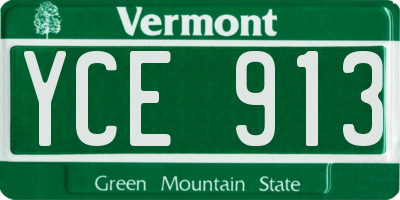 VT license plate YCE913