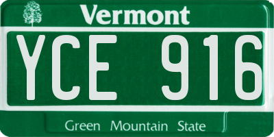 VT license plate YCE916