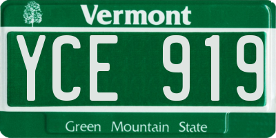 VT license plate YCE919