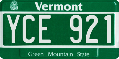 VT license plate YCE921