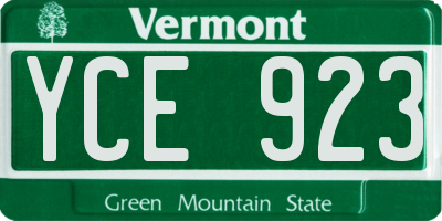 VT license plate YCE923