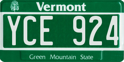 VT license plate YCE924