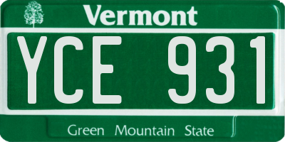 VT license plate YCE931