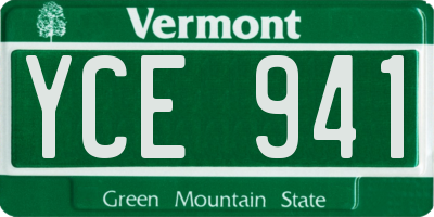VT license plate YCE941