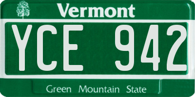 VT license plate YCE942