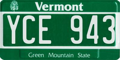 VT license plate YCE943