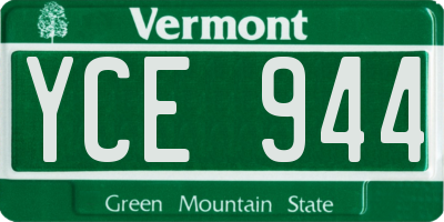 VT license plate YCE944