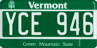 VT license plate YCE946