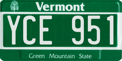 VT license plate YCE951