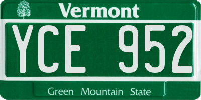 VT license plate YCE952