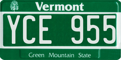 VT license plate YCE955