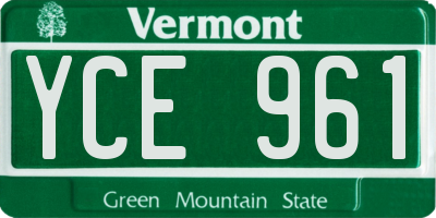 VT license plate YCE961