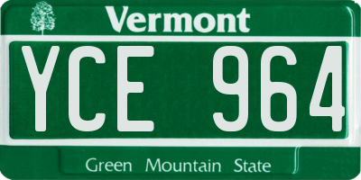 VT license plate YCE964