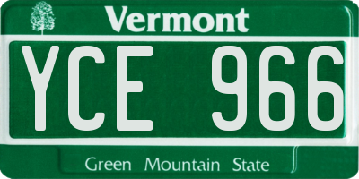 VT license plate YCE966