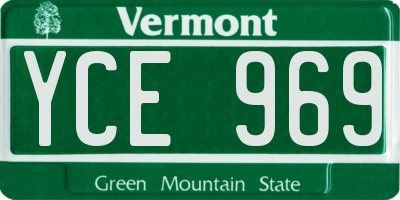 VT license plate YCE969