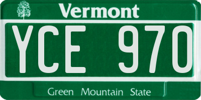 VT license plate YCE970
