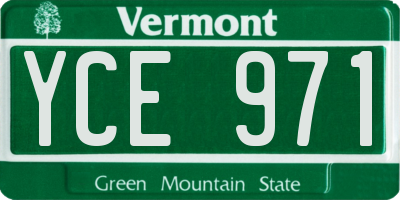 VT license plate YCE971