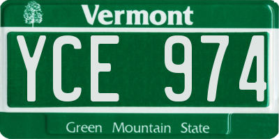 VT license plate YCE974