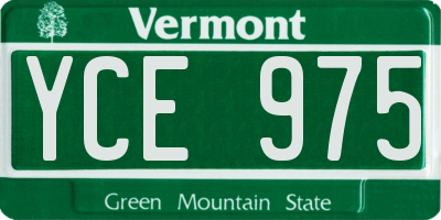 VT license plate YCE975