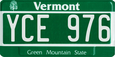 VT license plate YCE976