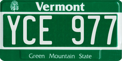 VT license plate YCE977