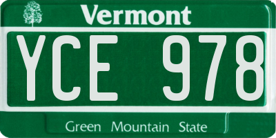 VT license plate YCE978
