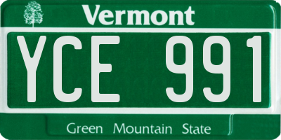 VT license plate YCE991