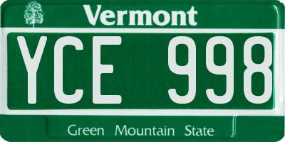 VT license plate YCE998