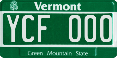 VT license plate YCF000