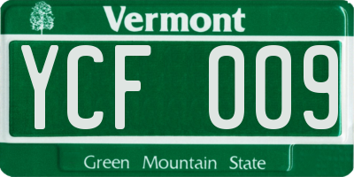 VT license plate YCF009