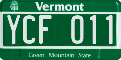 VT license plate YCF011