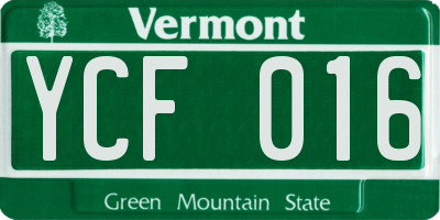 VT license plate YCF016