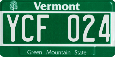 VT license plate YCF024