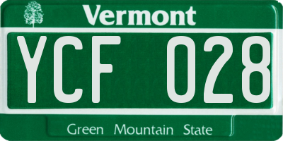 VT license plate YCF028