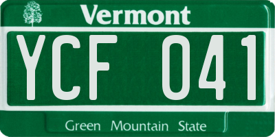 VT license plate YCF041