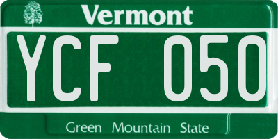 VT license plate YCF050