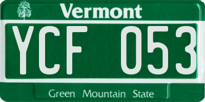 VT license plate YCF053