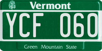 VT license plate YCF060