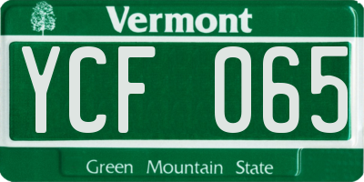 VT license plate YCF065