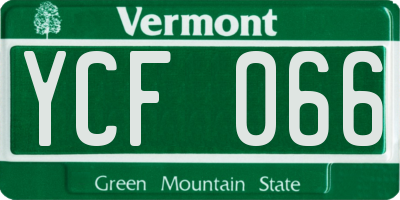 VT license plate YCF066